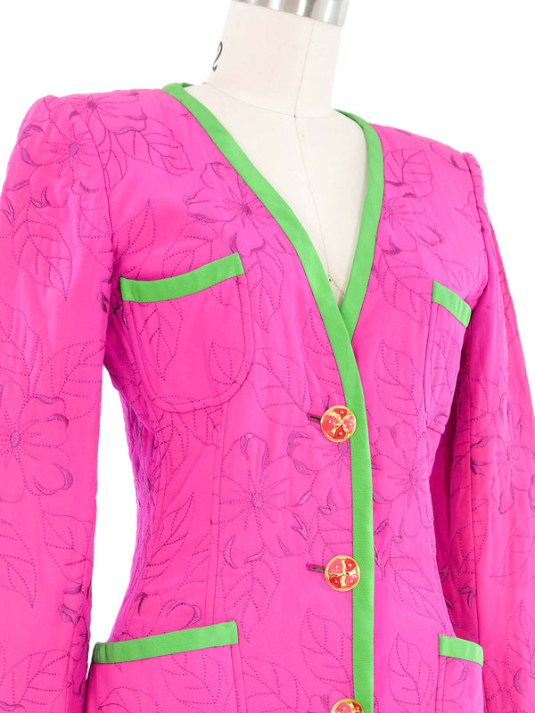 Ungaro Embroidered Pink Jacket Jacket arcadeshops.com