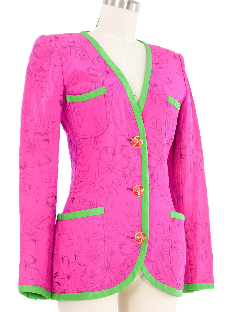Ungaro Embroidered Pink Jacket Jacket arcadeshops.com