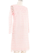1960s Pink Lace Mini Dress Dress arcadeshops.com