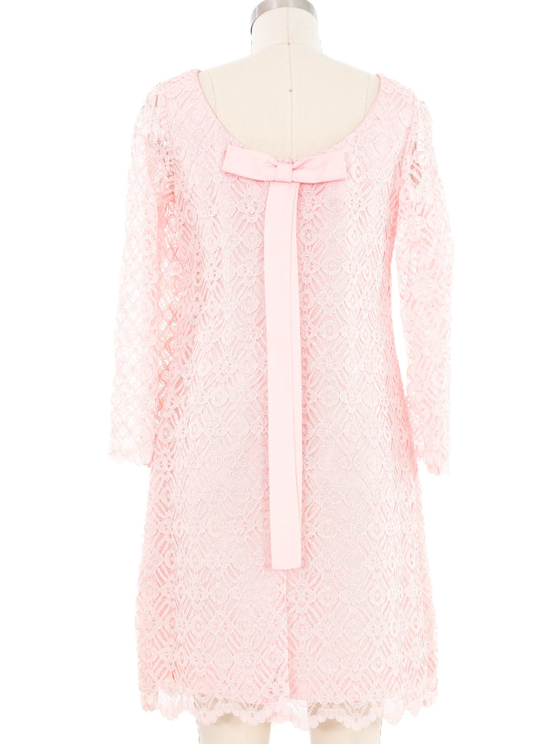 1960s Pink Lace Mini Dress Dress arcadeshops.com