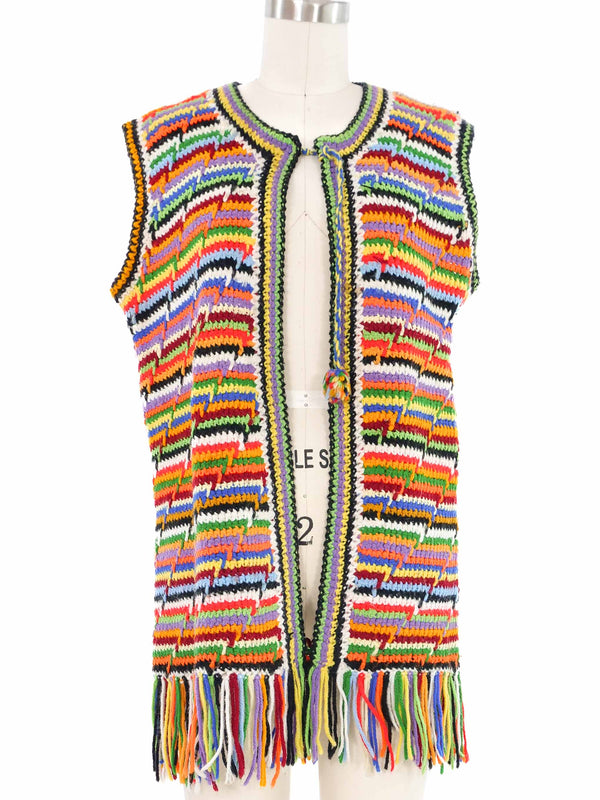 Rainbow Crochet Vest Jacket arcadeshops.com