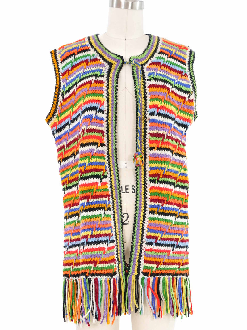 Rainbow Crochet Vest Jacket arcadeshops.com