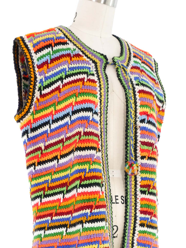 Rainbow Crochet Vest Jacket arcadeshops.com