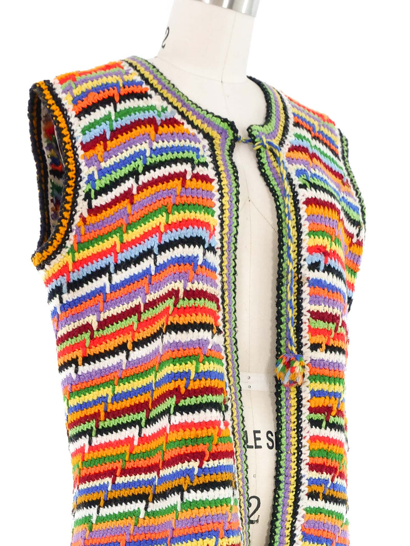 Rainbow Crochet Vest Jacket arcadeshops.com