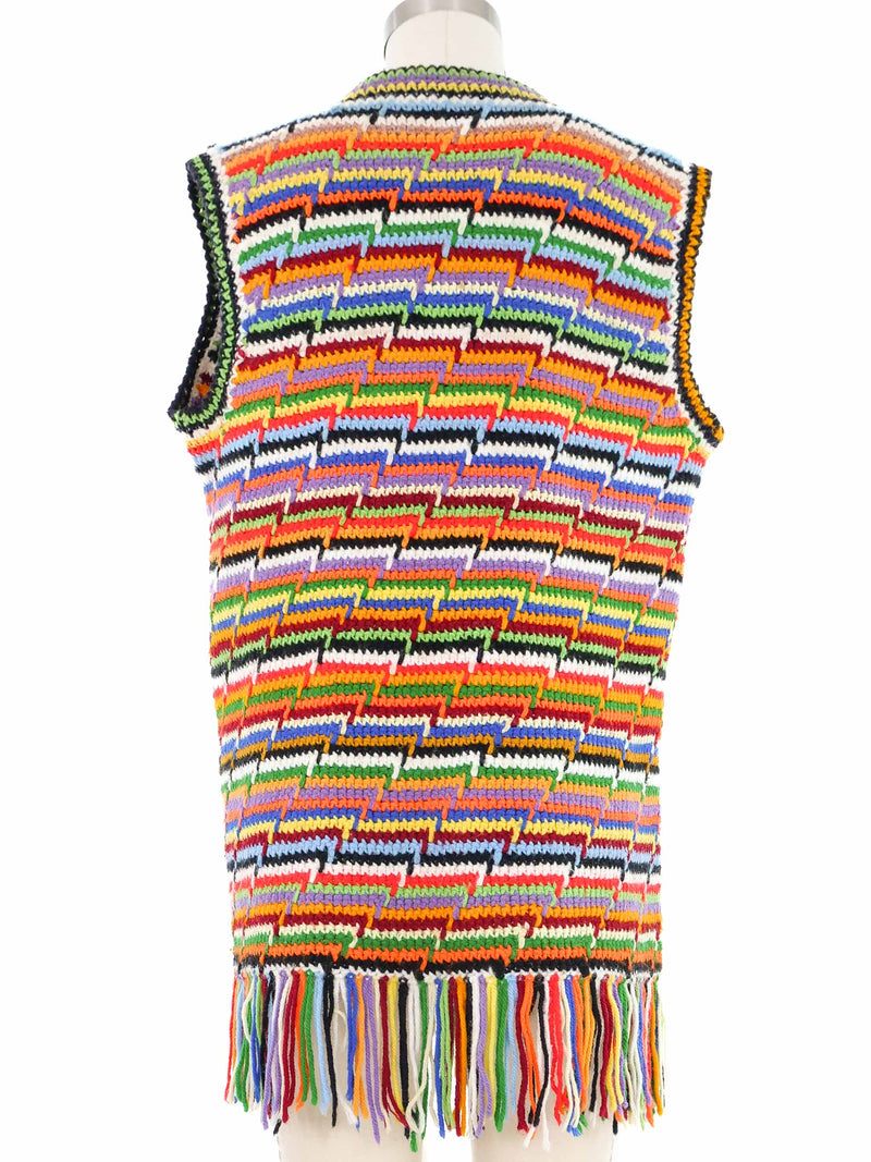 Rainbow Crochet Vest Jacket arcadeshops.com