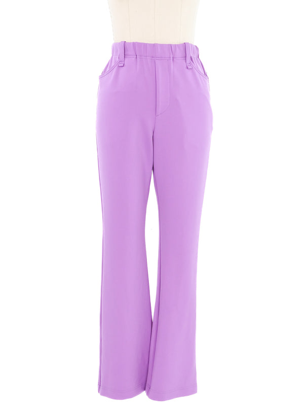 Issey Miyake Purple Stretch Flare Trousers Bottom arcadeshops.com