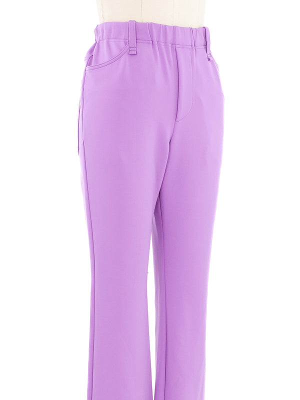 Issey Miyake Purple Stretch Flare Trousers Bottom arcadeshops.com