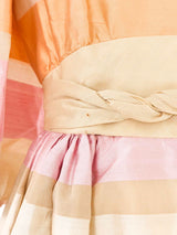 Travilla Pastel Striped Raw Silk Gown Dress arcadeshops.com