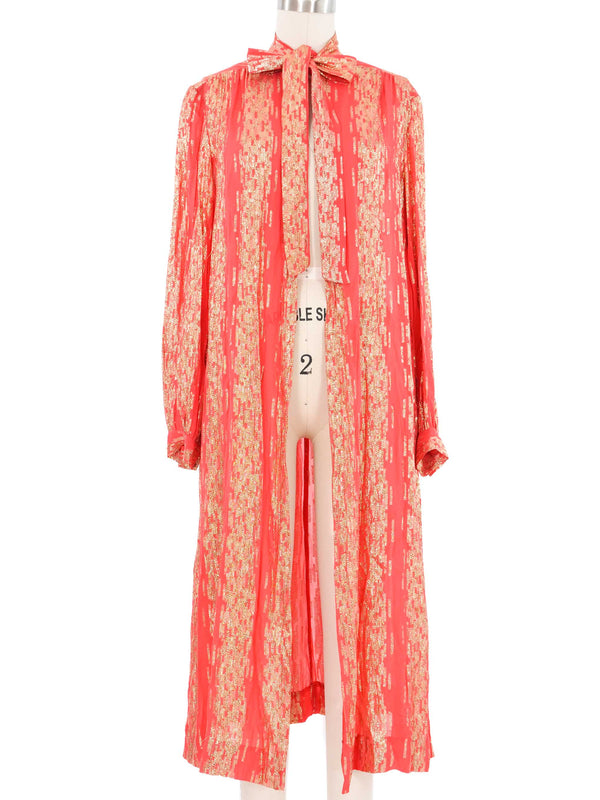 Coral Lurex Duster Jacket arcadeshops.com