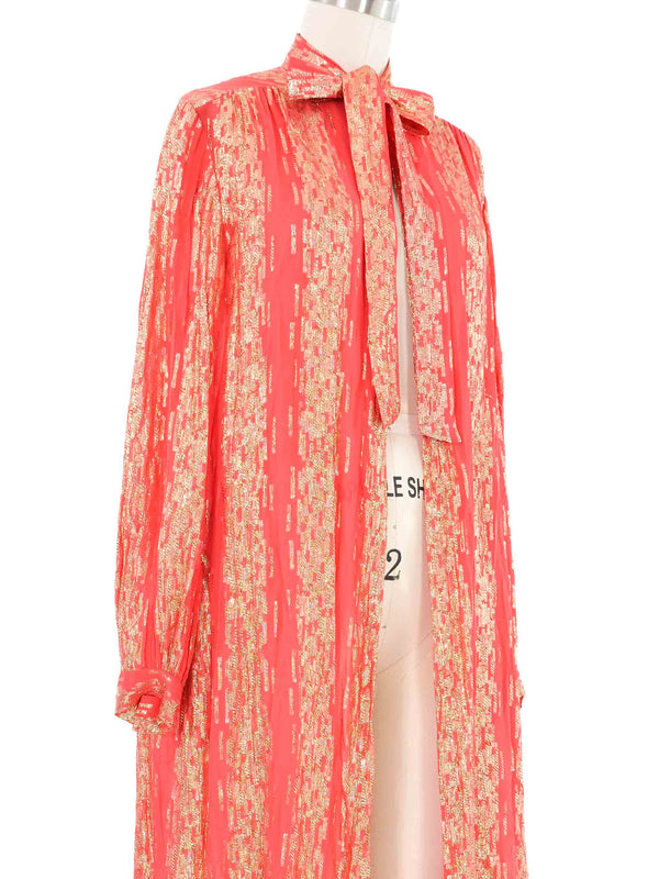 Coral Lurex Duster Jacket arcadeshops.com