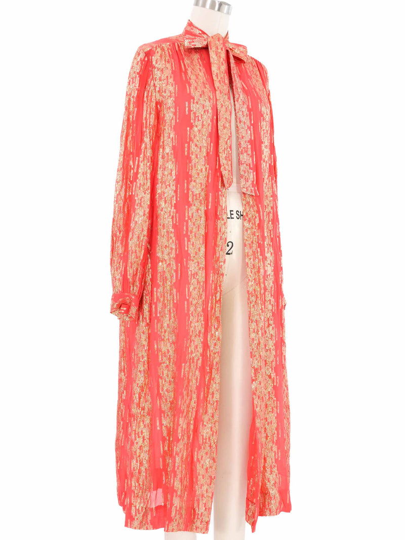 Coral Lurex Duster Jacket arcadeshops.com