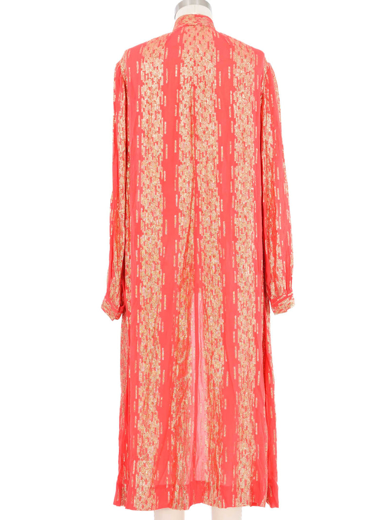 Coral Lurex Duster Jacket arcadeshops.com