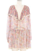Christian Dior Floral Gauze Babydoll Top Top arcadeshops.com