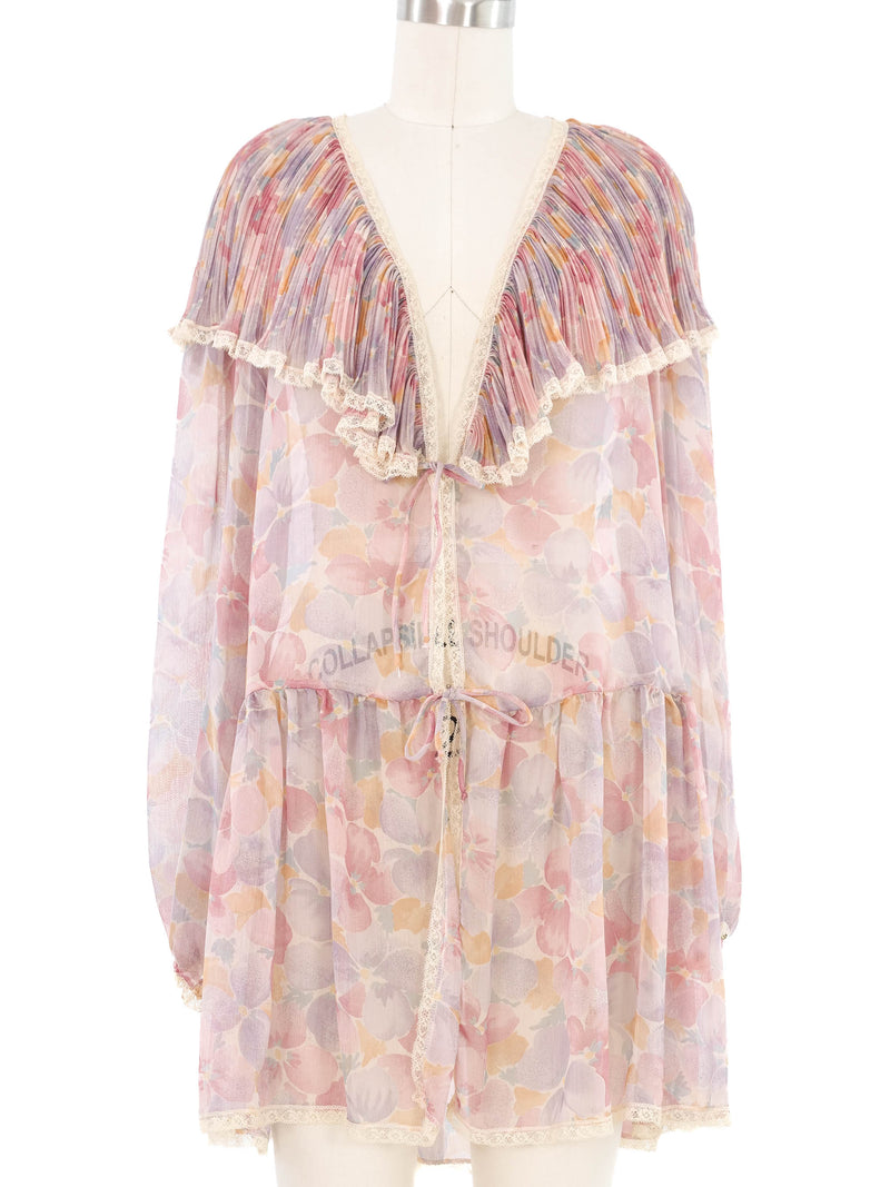Christian Dior Floral Gauze Babydoll Top Top arcadeshops.com