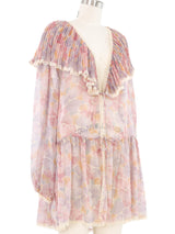 Christian Dior Floral Gauze Babydoll Top Top arcadeshops.com