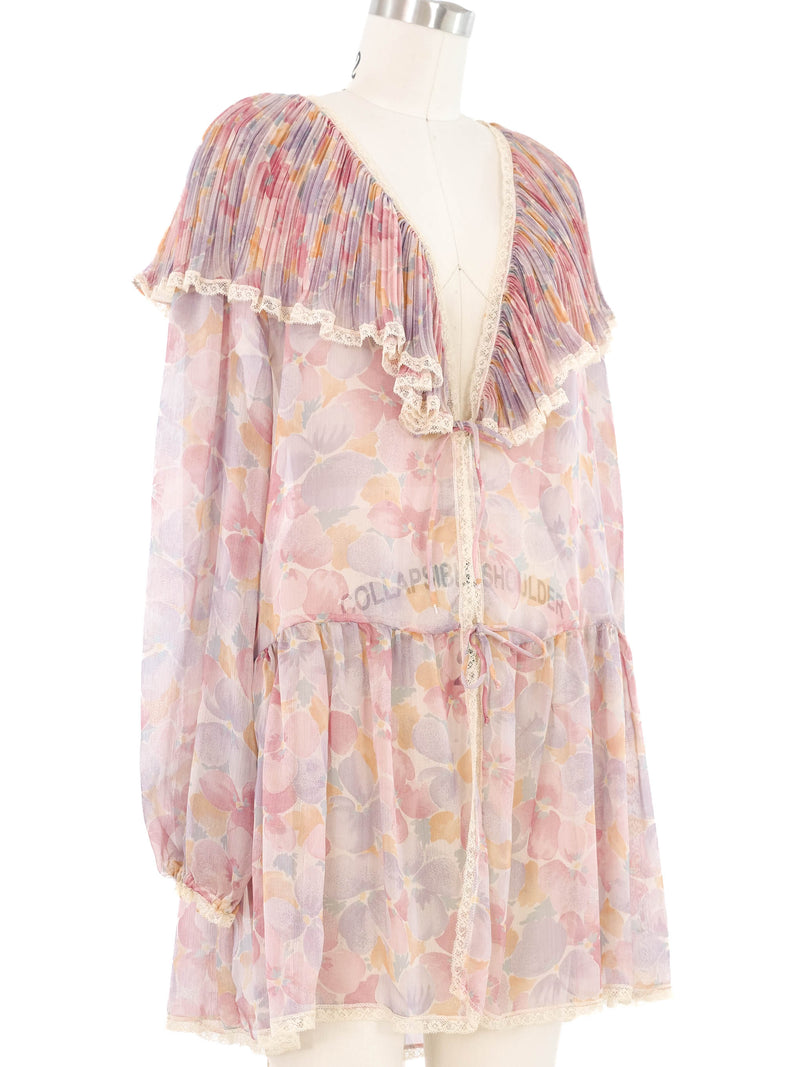 Christian Dior Floral Gauze Babydoll Top Top arcadeshops.com