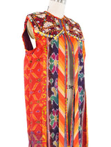 Embellished Mixed Print Folk Vest Jacket arcadeshops.com