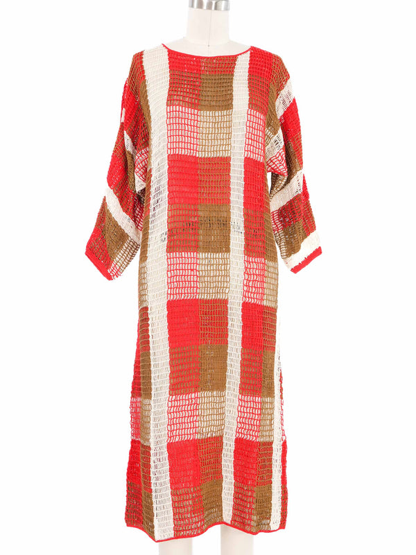 Plaid Crochet Dress Dress arcadeshops.com