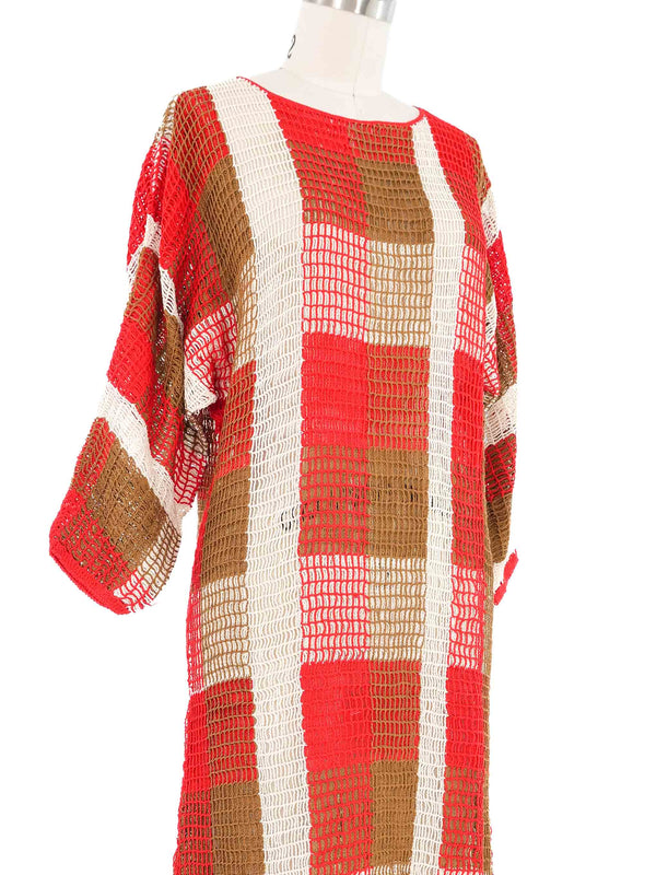 Plaid Crochet Dress Dress arcadeshops.com