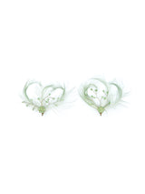 1960s Green Feather Earrings Accessory arcadeshops.com