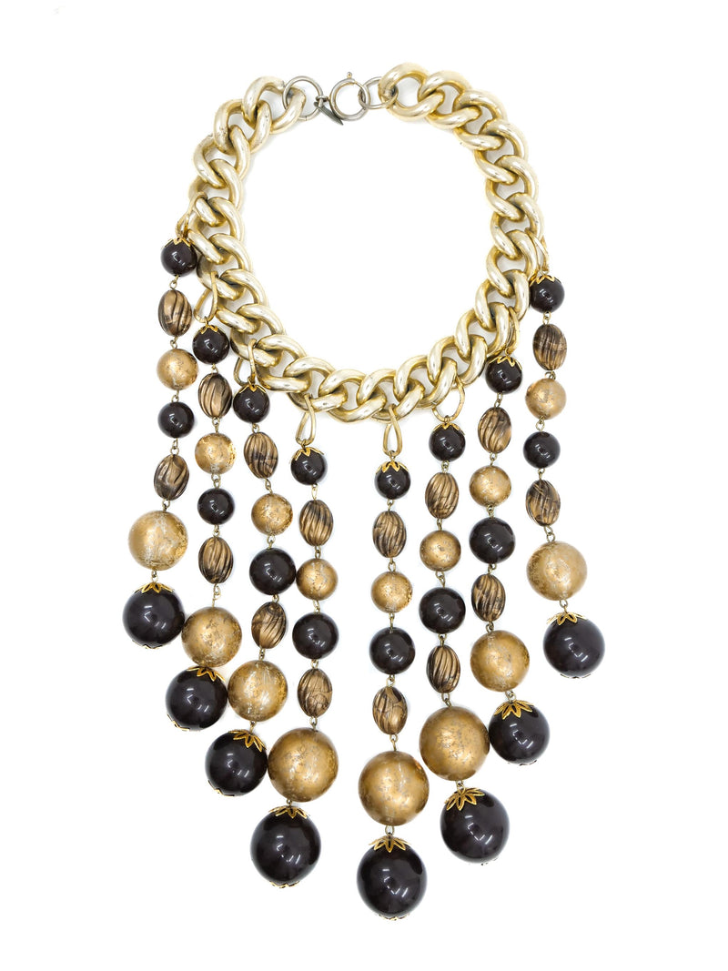 Oversized Bead Fringe Necklace Accessory arcadeshops.com
