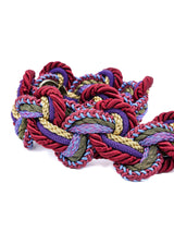Jewel Tone Braided Rhinestone Buckle Belt Accessory arcadeshops.com