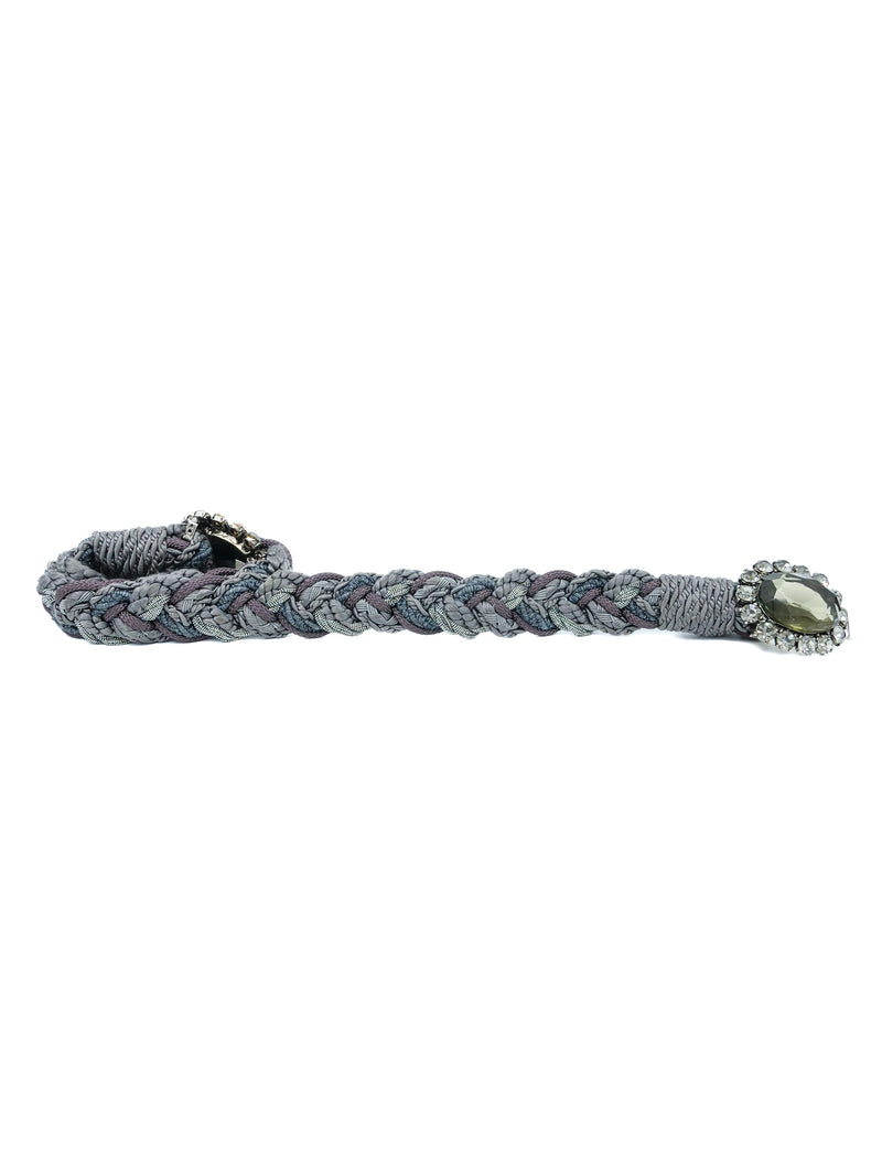 Gray Rhinestone Buckle Rope Belt Accessory arcadeshops.com