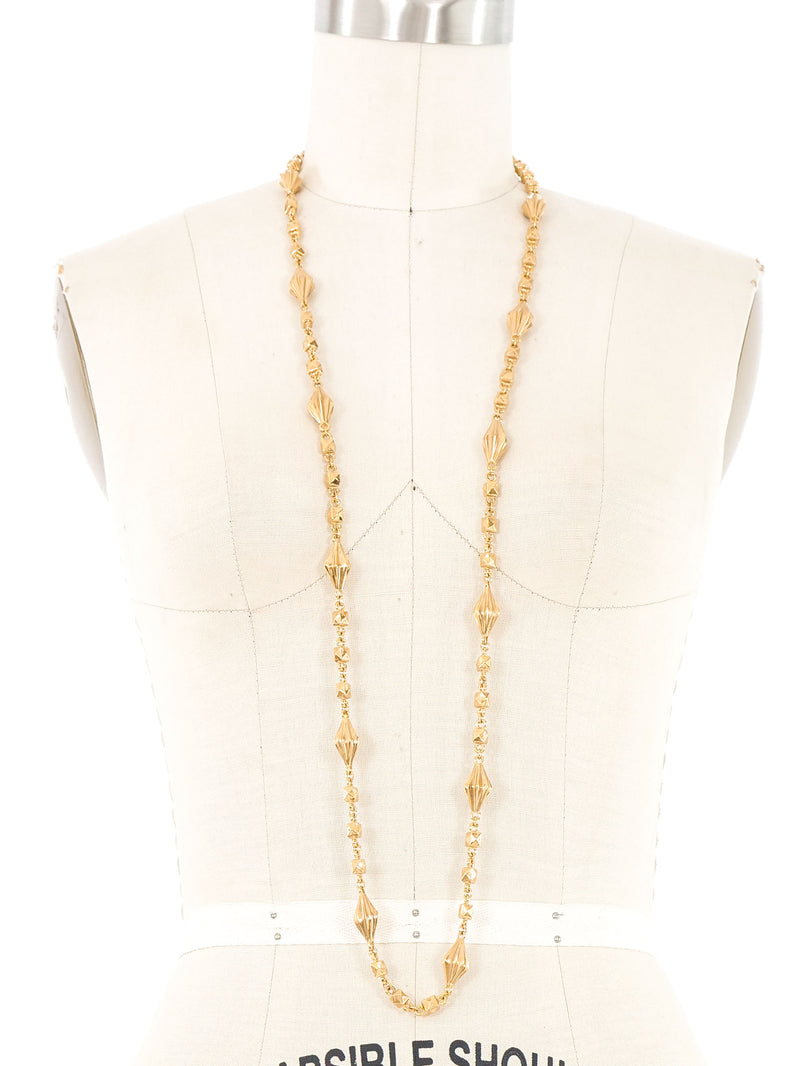 St. John Goldtone Faceted Bead Necklace Accessory arcadeshops.com