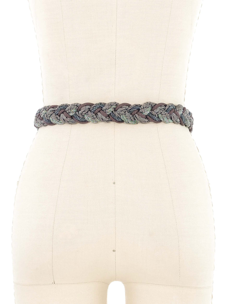 Gray Rhinestone Buckle Rope Belt Accessory arcadeshops.com