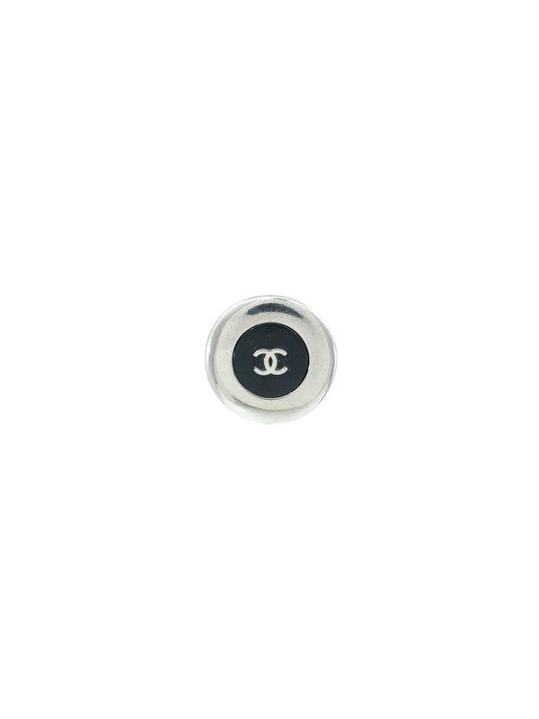 1997 Chanel Enamel Logo Button Earrings Accessory arcadeshops.com