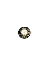 Chanel Patinated Bronze and Pearl Logo Medallion Earrings Accessory arcadeshops.com