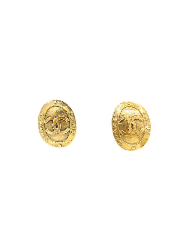 Chanel Oval Logo Earrings Accessory arcadeshops.com