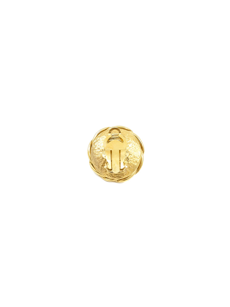 1995 Chanel Rope Accent Pearl Logo Earrings Accessory arcadeshops.com
