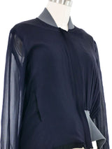 Yohji Yamamoto Asymmetrical Navy Zip Jacket Jacket arcadeshops.com