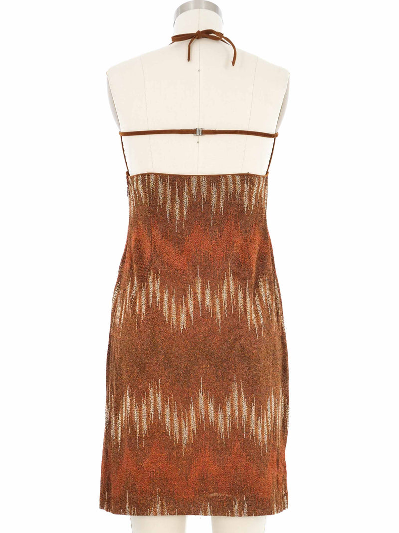Missoni Sequined Metallic Knit Halter Dress Dress arcadeshops.com