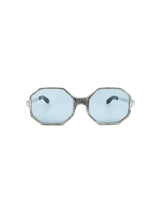 1970s Etched Silver Octagonal Sunglasses Accessory arcadeshops.com