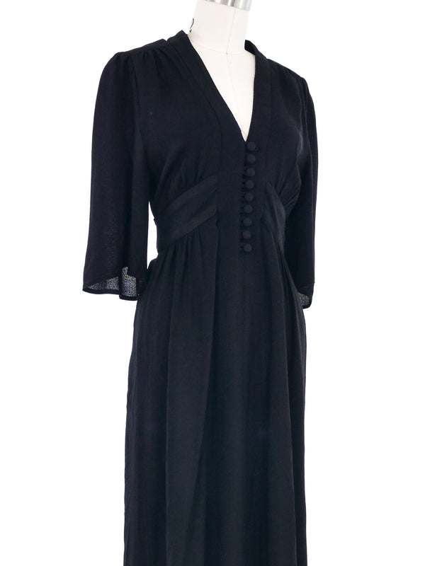 Ossie Clark Black Crepe Dress Dress arcadeshops.com