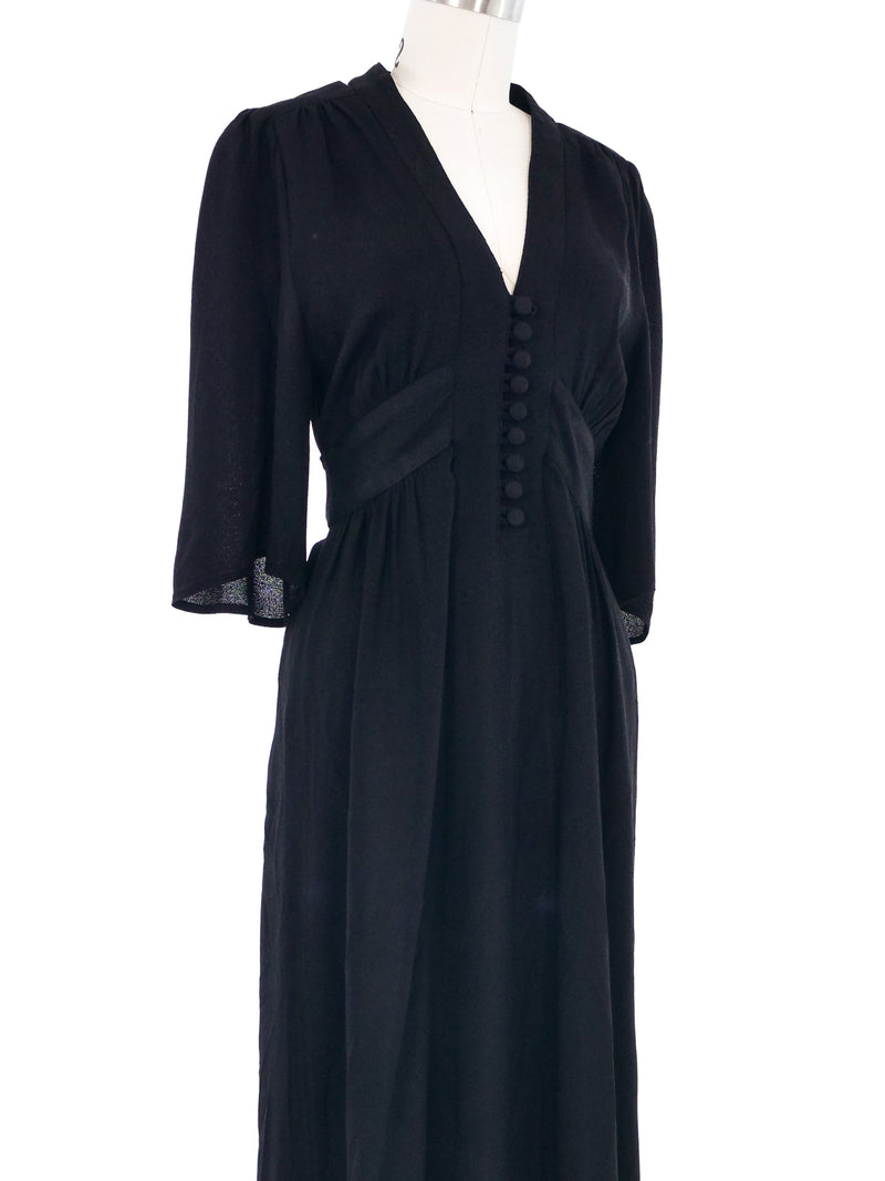 Ossie Clark Black Crepe Dress Dress arcadeshops.com