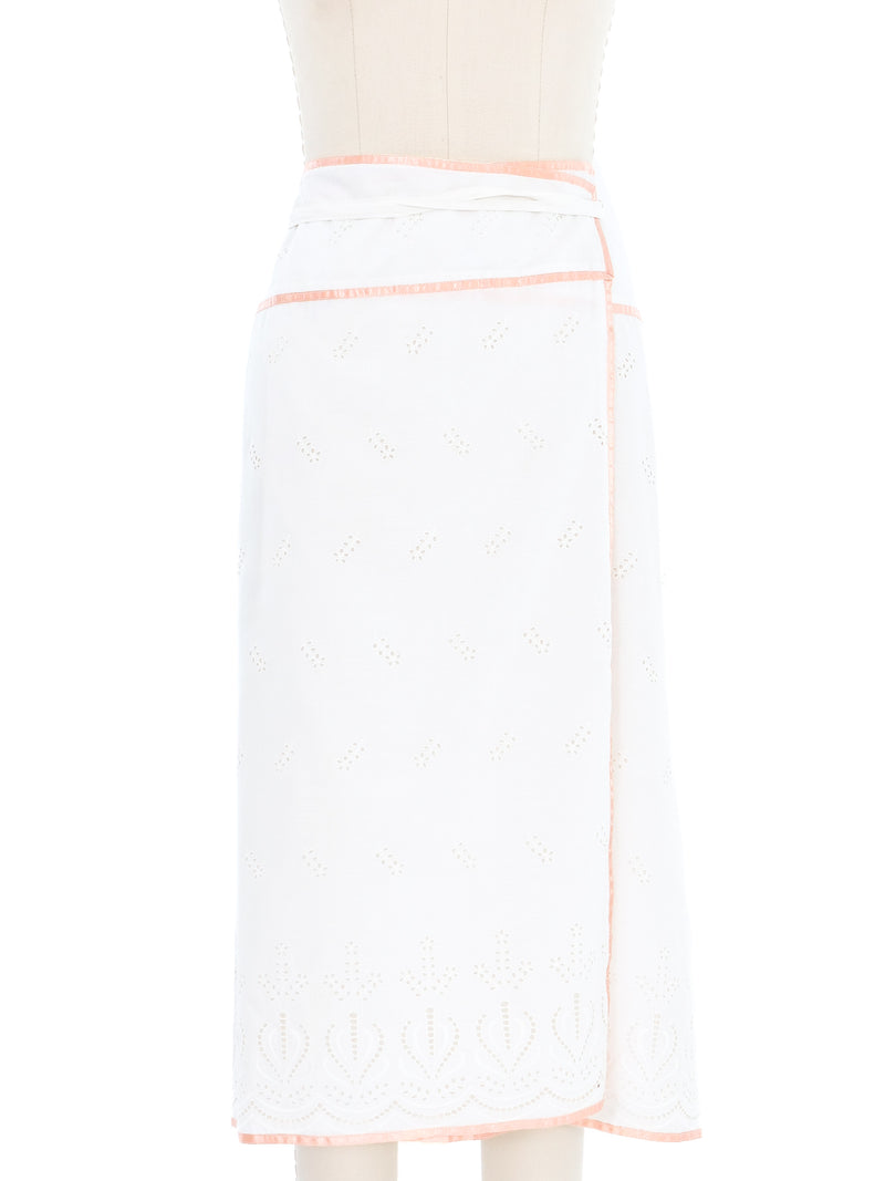 Bill Gibb Eyelet Wrap Skirt Ensemble Suit arcadeshops.com