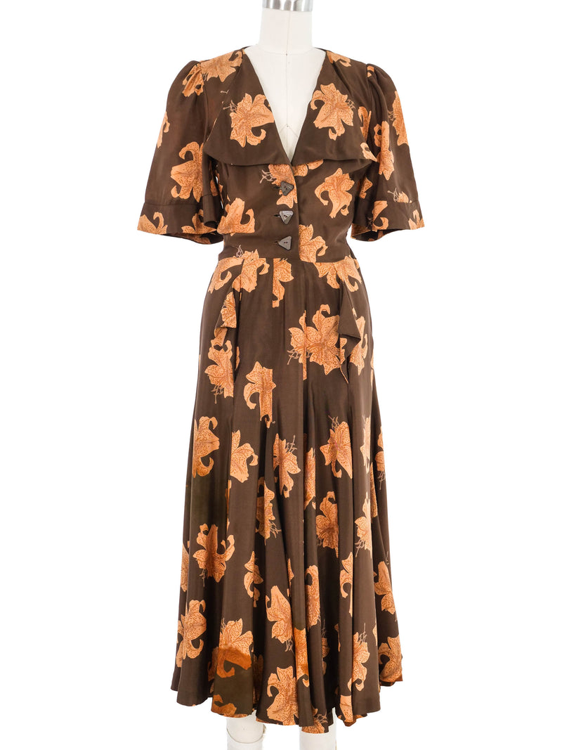 1970s Biba Tiger Lily Printed Shirt Dress Dress arcadeshops.com