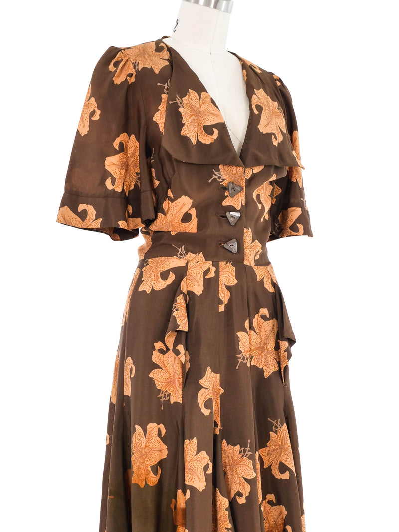 1970s Biba Tiger Lily Printed Shirt Dress Dress arcadeshops.com