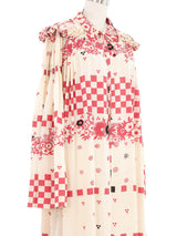 Ossie Clark Check Printed Open Front Dress Dress arcadeshops.com