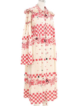Ossie Clark Check Printed Open Front Dress Dress arcadeshops.com