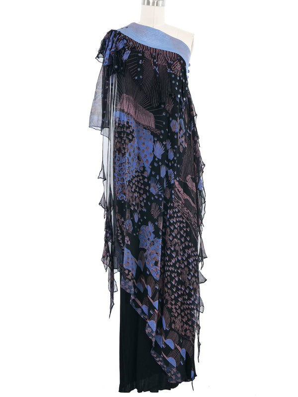 Zandra Rhodes Asymmetric Tiered Dress Dress arcadeshops.com