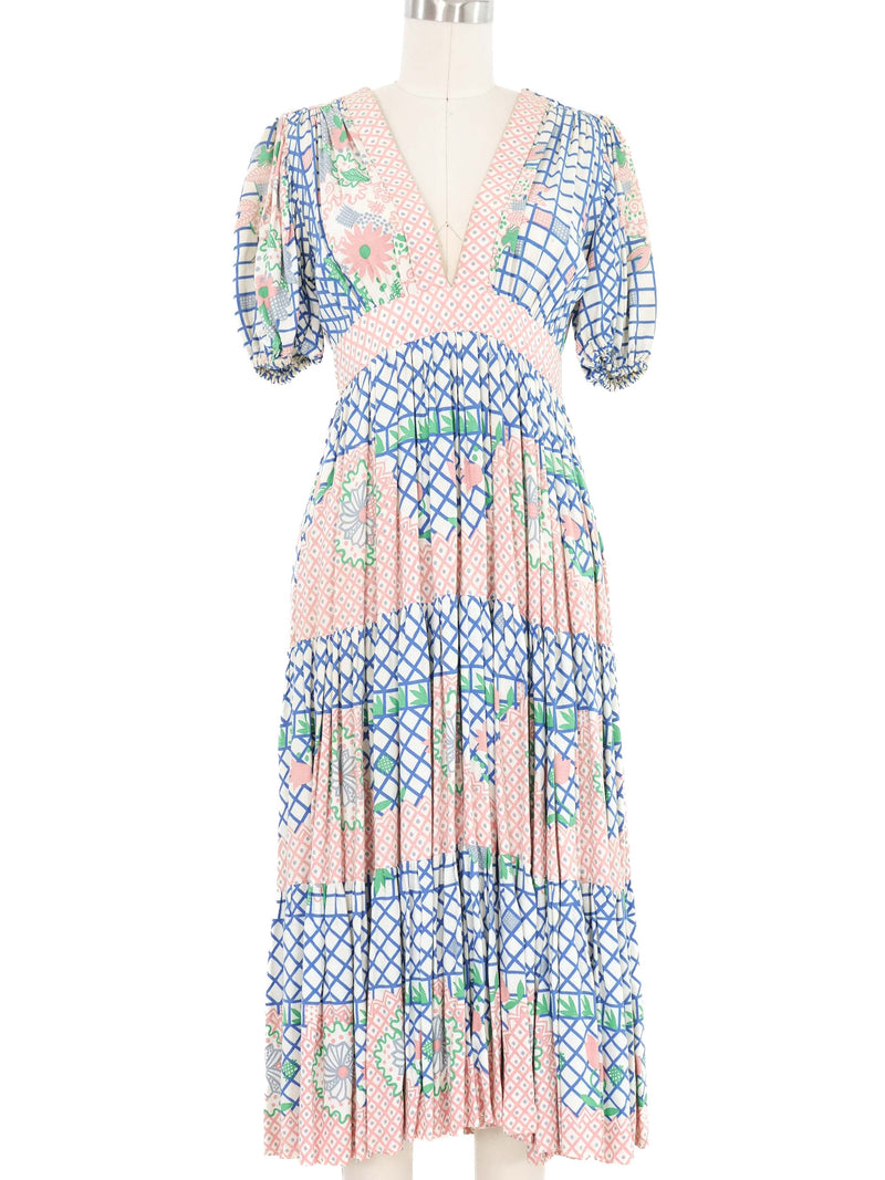 1970s Ossie Clark Celia Birtwell Floral Printed Dress Dress arcadeshops.com