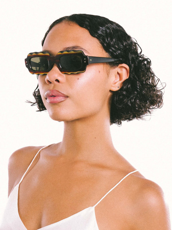 1960s Wavy Frame Rectangular Sunglasses