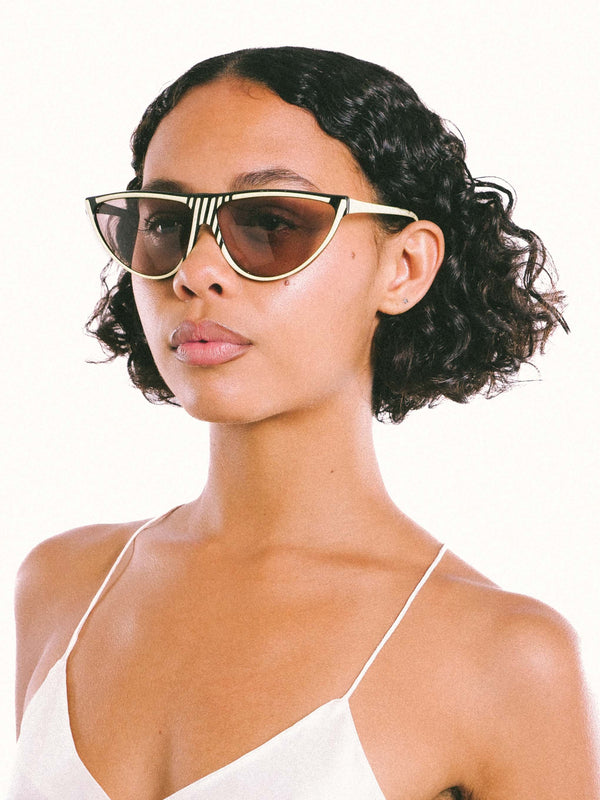 Michele Lamy Laguna Striped Cateye Sunglasses Accessory arcadeshops.com