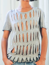 Dior Homme by Hedi Slimane Gray Cutout Tee T-shirt arcadeshops.com