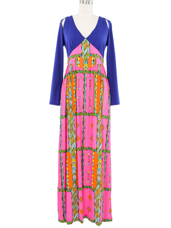 1970s Oleg Cassini Psychedelic Print Jersey Dress Dress arcadeshops.com