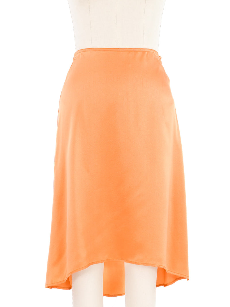 1997 Gianni Versace Couture Tangerine Slip Skirt Bottom arcadeshops.com